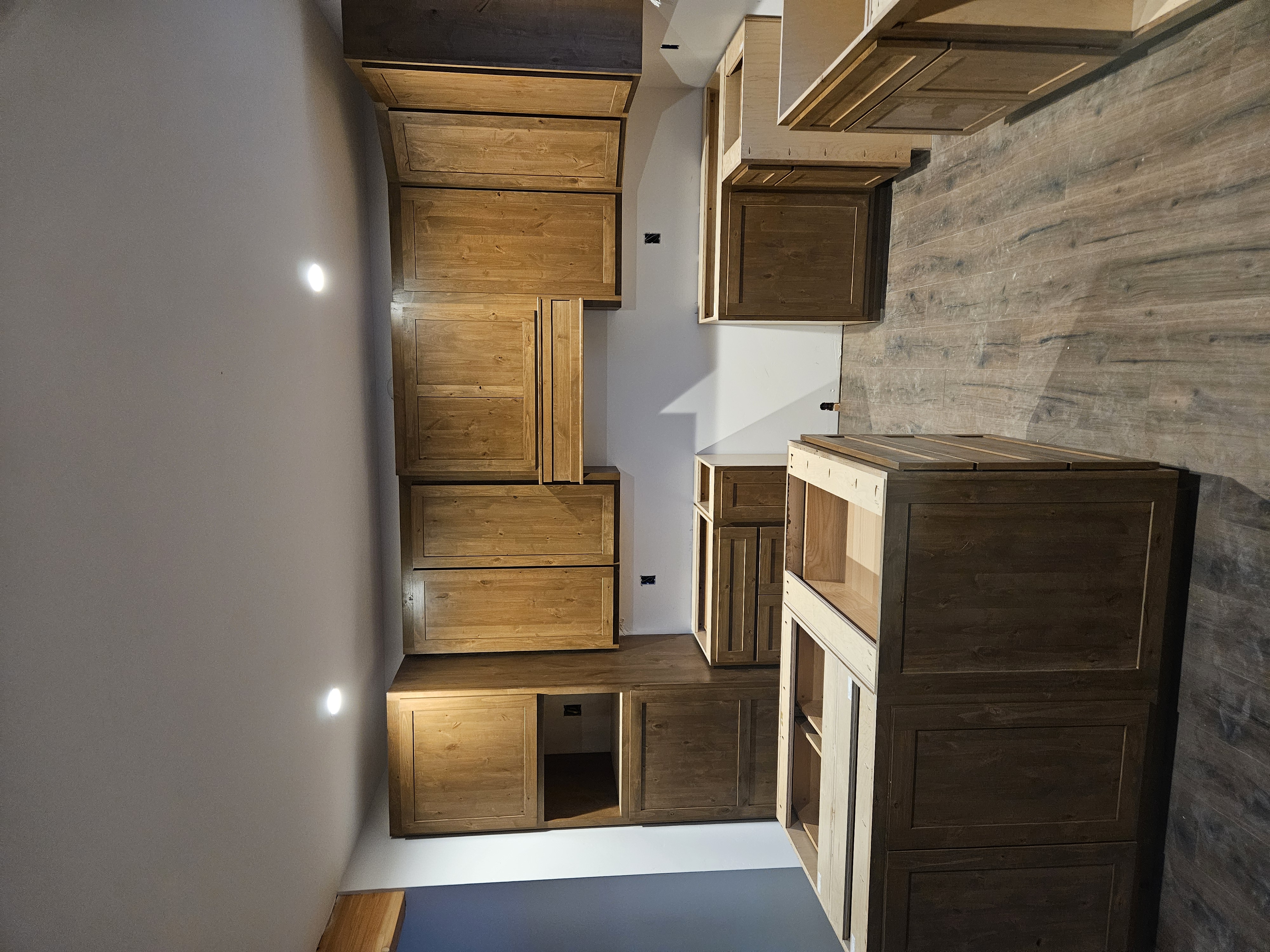 In-process custom cabinet work for new construction